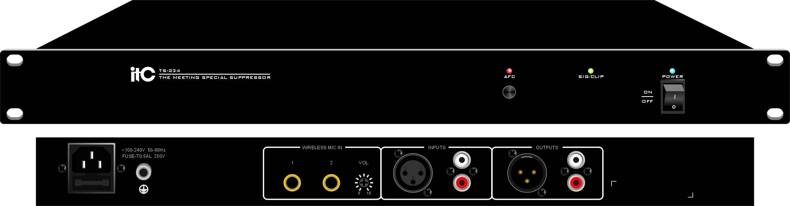 Звуковой процессор ITC TS-234 подавитель  акуст. обратной связи